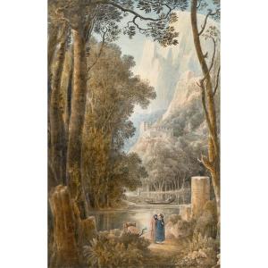 Louis François Cassas (1756-1827) Arcadian Landscape