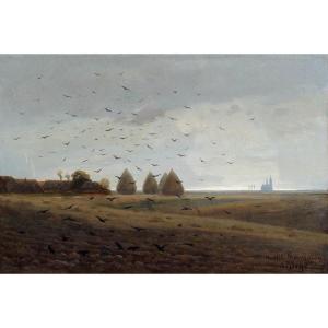 Alexandre Ségé (1819-1885) The Crows, Plain Of Chartres