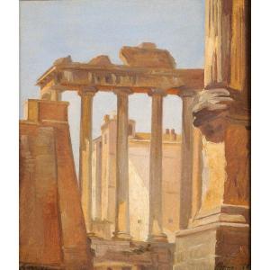 Jules-joseph Meynier (1826-1903) Rome The Temple Of Saturn In The Forum