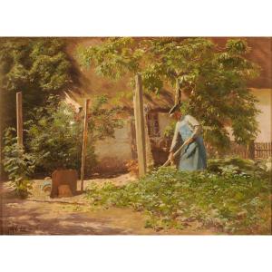 Gustav Vermehren (1863-1931) Un potager au Danemark