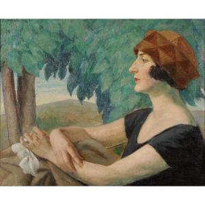 Robert Mahias (1890-1962) Portrait Of A Woman In Profile