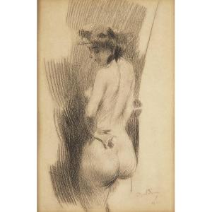 Giovanni Boldini (1842-1931) Nude From Behind, Presumed Portrait Of Lina Cavalieri