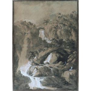 Claude-Louis Chatelet (1753-1795) Les cascades de Tivoli au pied de l’acropole de Tibur