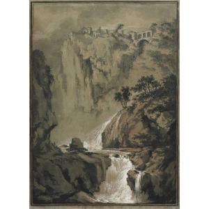 Claude-louis Chatelet (1753-1795) Waterfalls At Tivoli