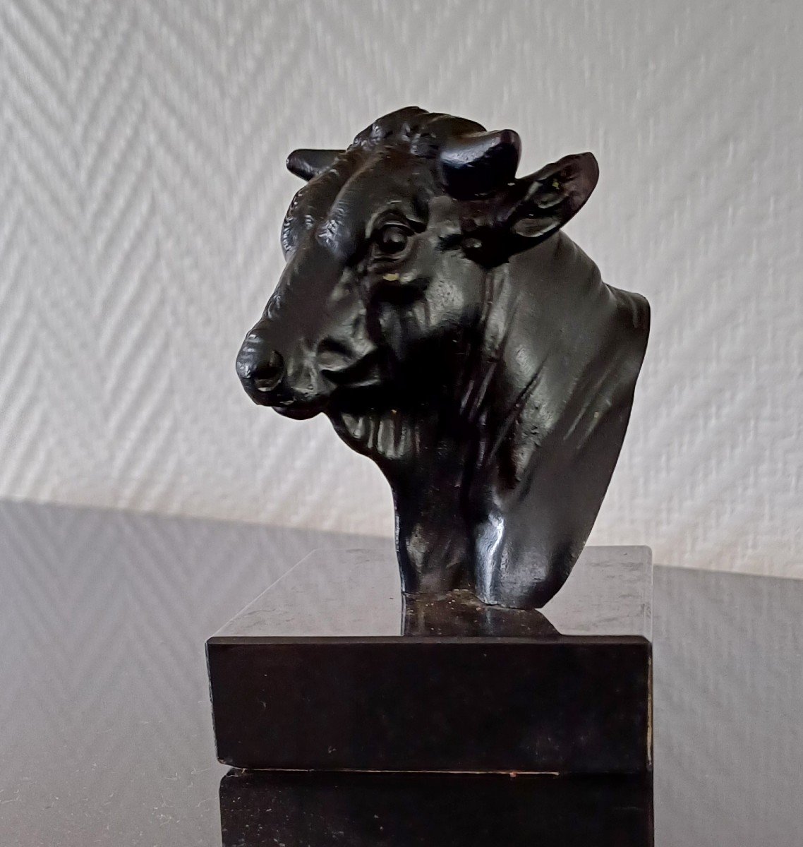 Bronze Representation Of A Bull's Head -photo-2