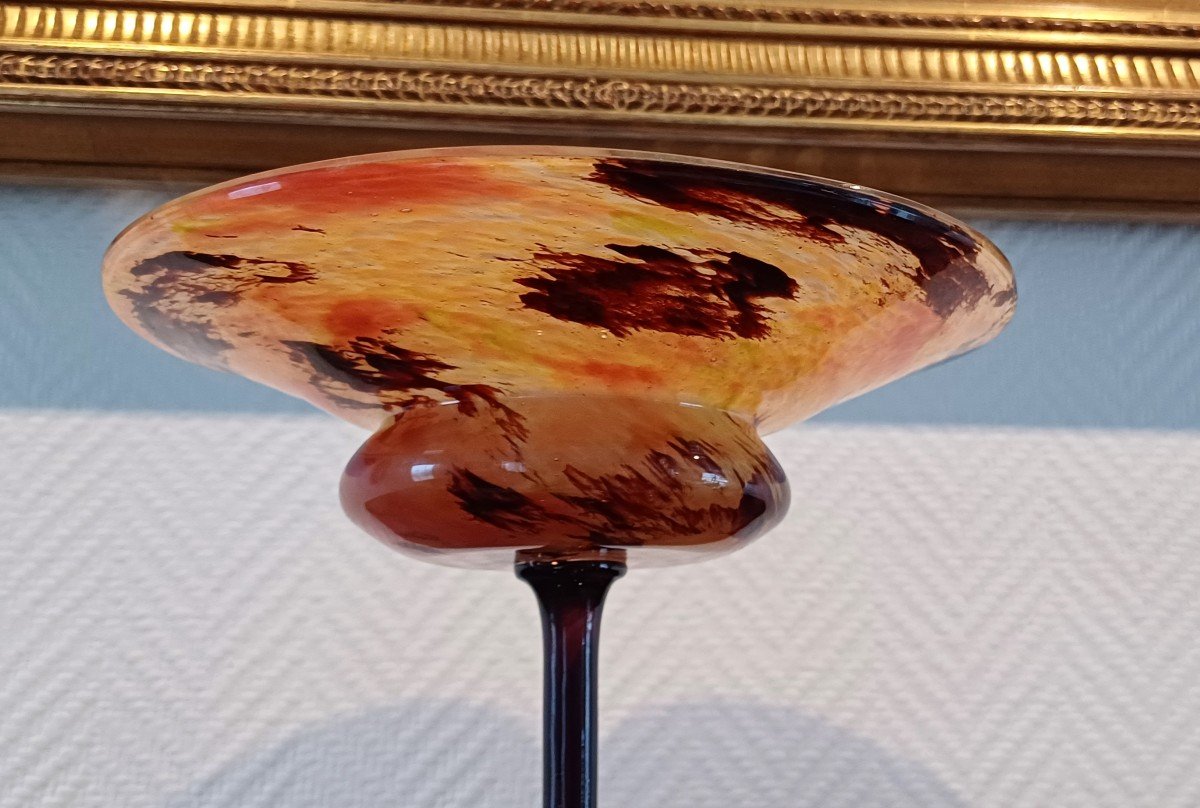 Coupe Bijou Schneider Art Déco Pâte De Verre Circa 1920-photo-5