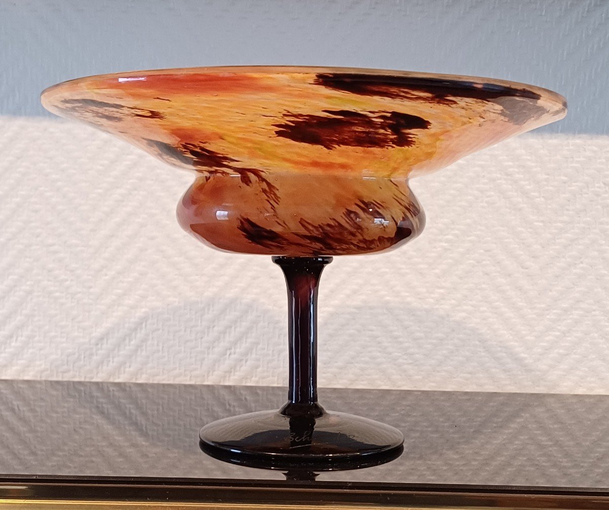 Coupe Bijou Schneider Art Déco Pâte De Verre Circa 1920-photo-8