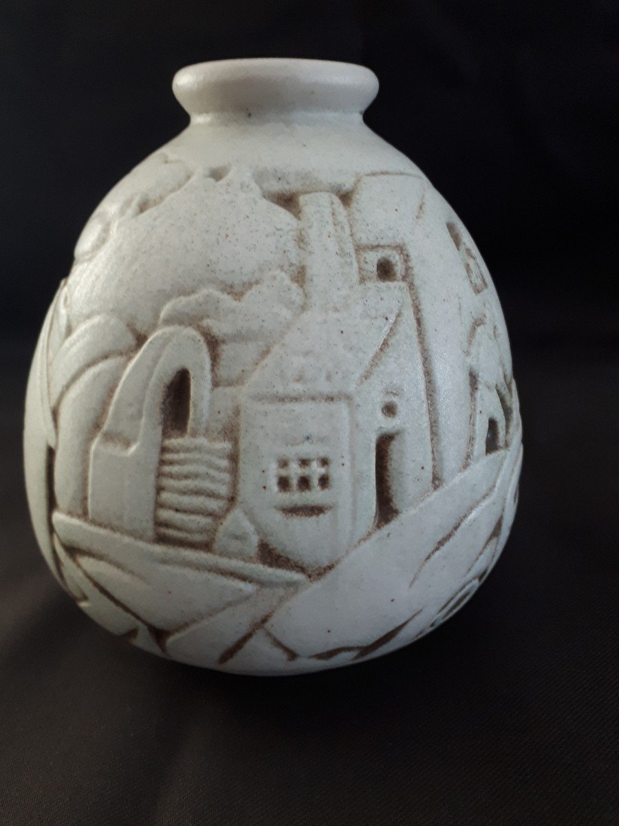 Stoneware Vase Joseph Mougin (1876-1961) Art Deco-photo-3