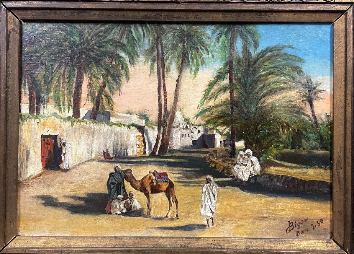 Orientalist Scene, Oil On Canvas-photo-3