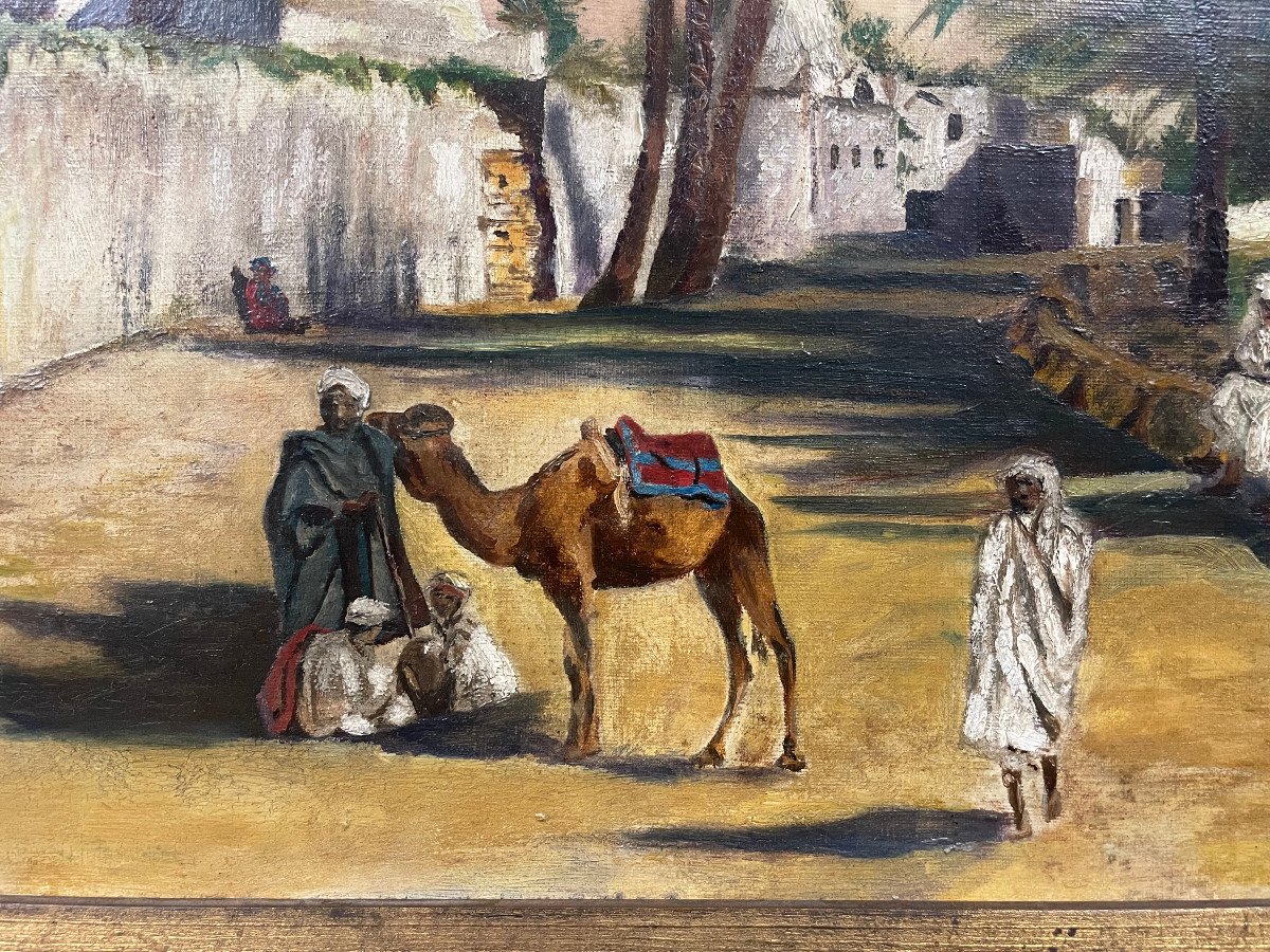 Orientalist Scene, Oil On Canvas-photo-4