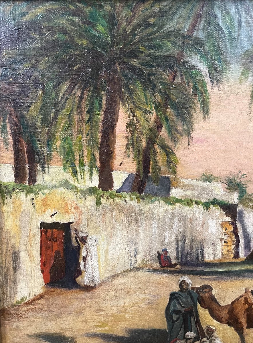 Orientalist Scene, Oil On Canvas-photo-1