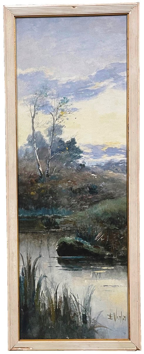 Eugène Viala (1859-1913) Marsh Landscapes-photo-2