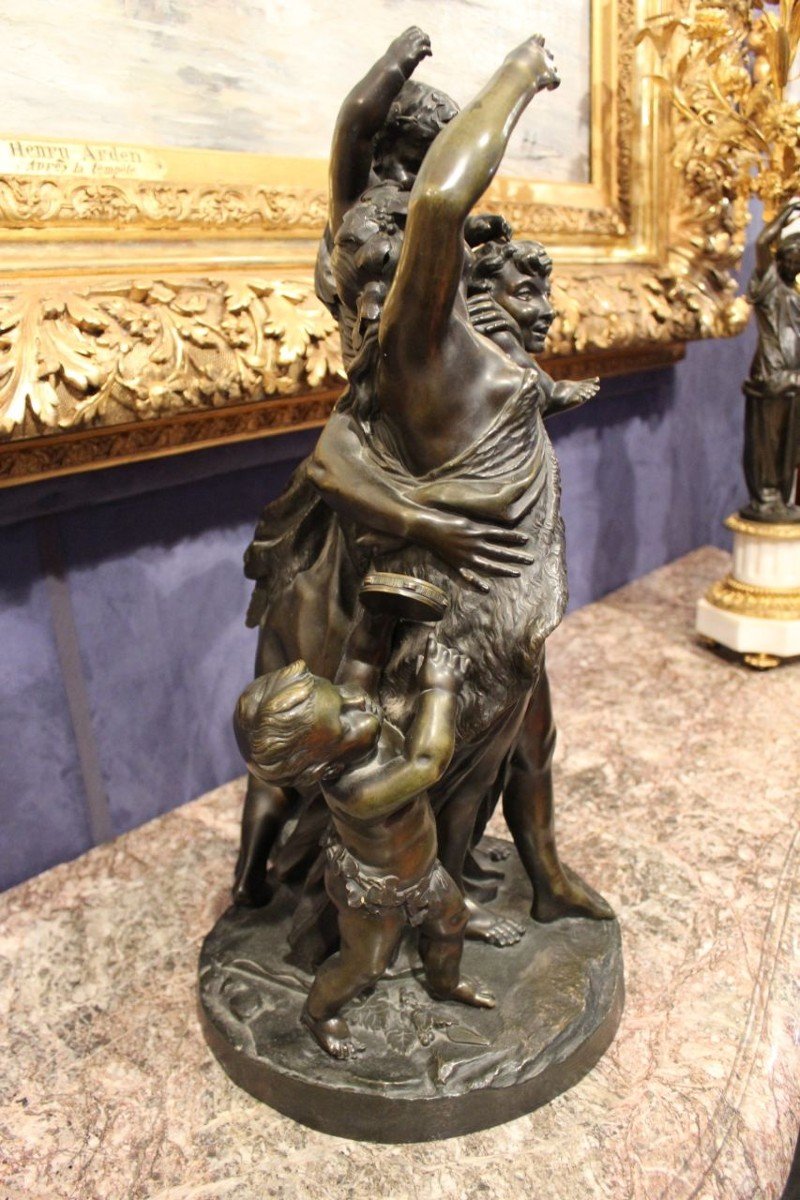 Sculpture En Bronze " Bacchanale " Signé Clodion-photo-2