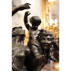 Sculpture En Bronze " Bacchanale " Signé Clodion