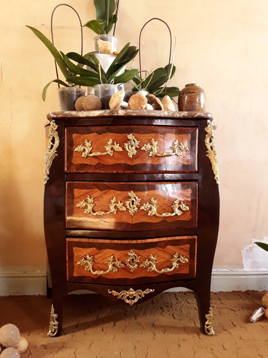 Chest Of Drawers "between Two" Louis XV Period.