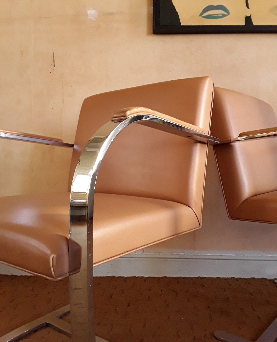 Pair Of Armchairs By Mies Van Der Rohe.-photo-3