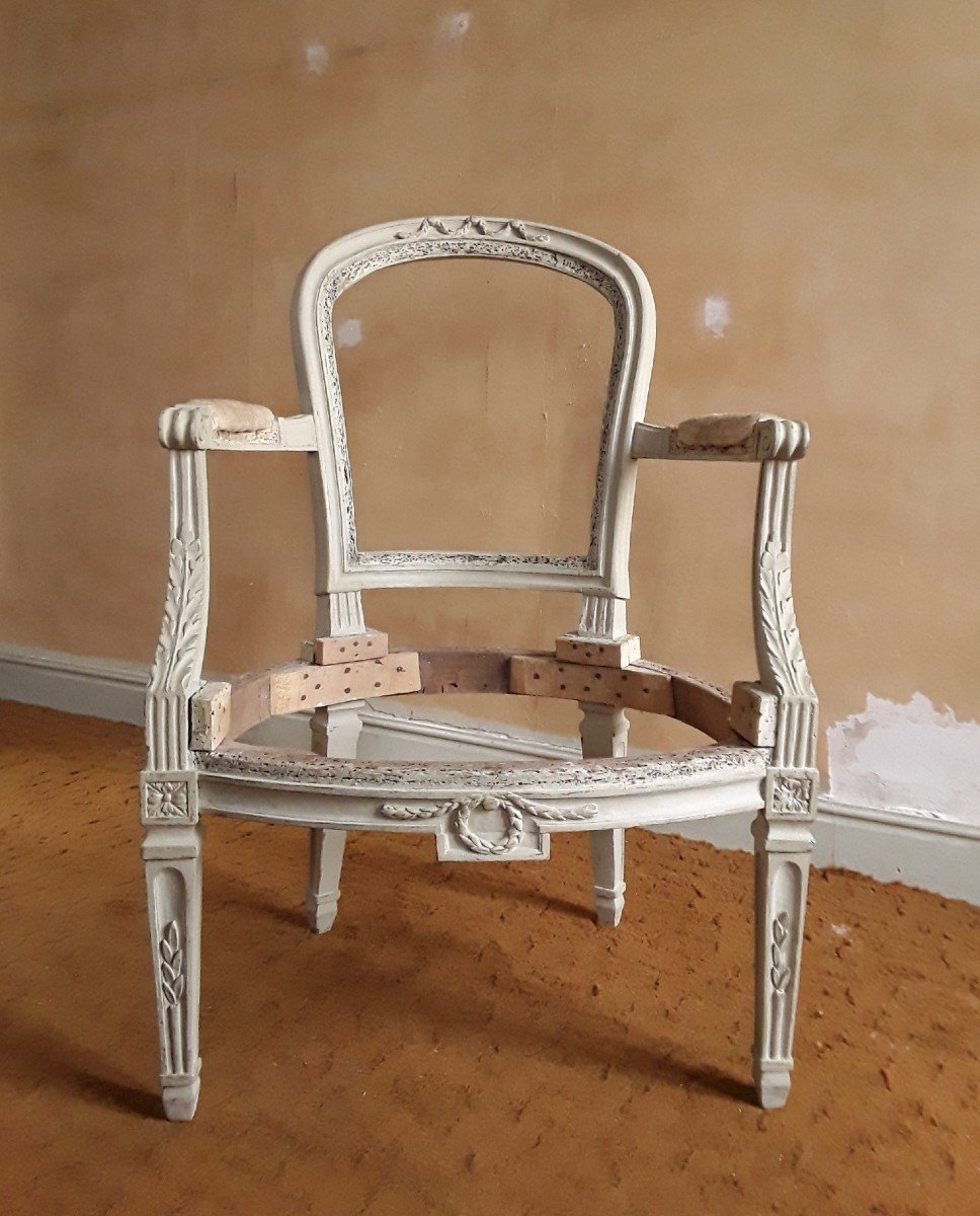 Fauteuil d'époque Louis XVI.  Attribué à P.n .pillot. -photo-2