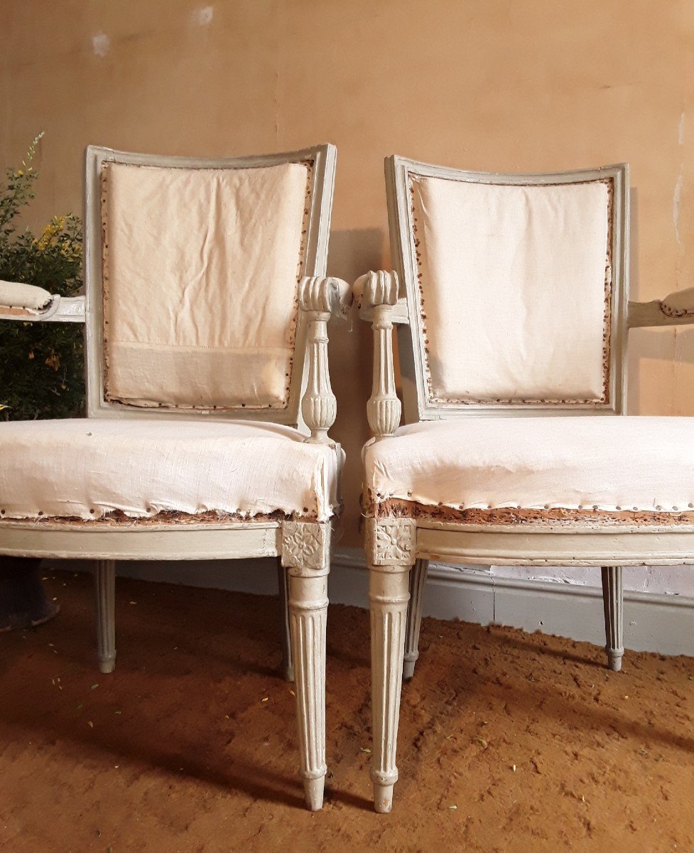 Pair Of Louis XVI Armchairs. Stamped Otto.-photo-5