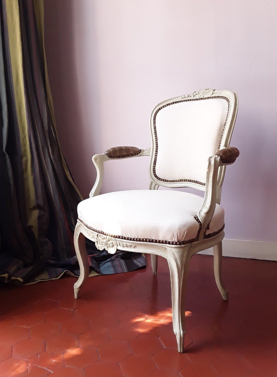 Paire De Fauteuils d'époque XVIII ème Par F.n. Geny.-photo-1