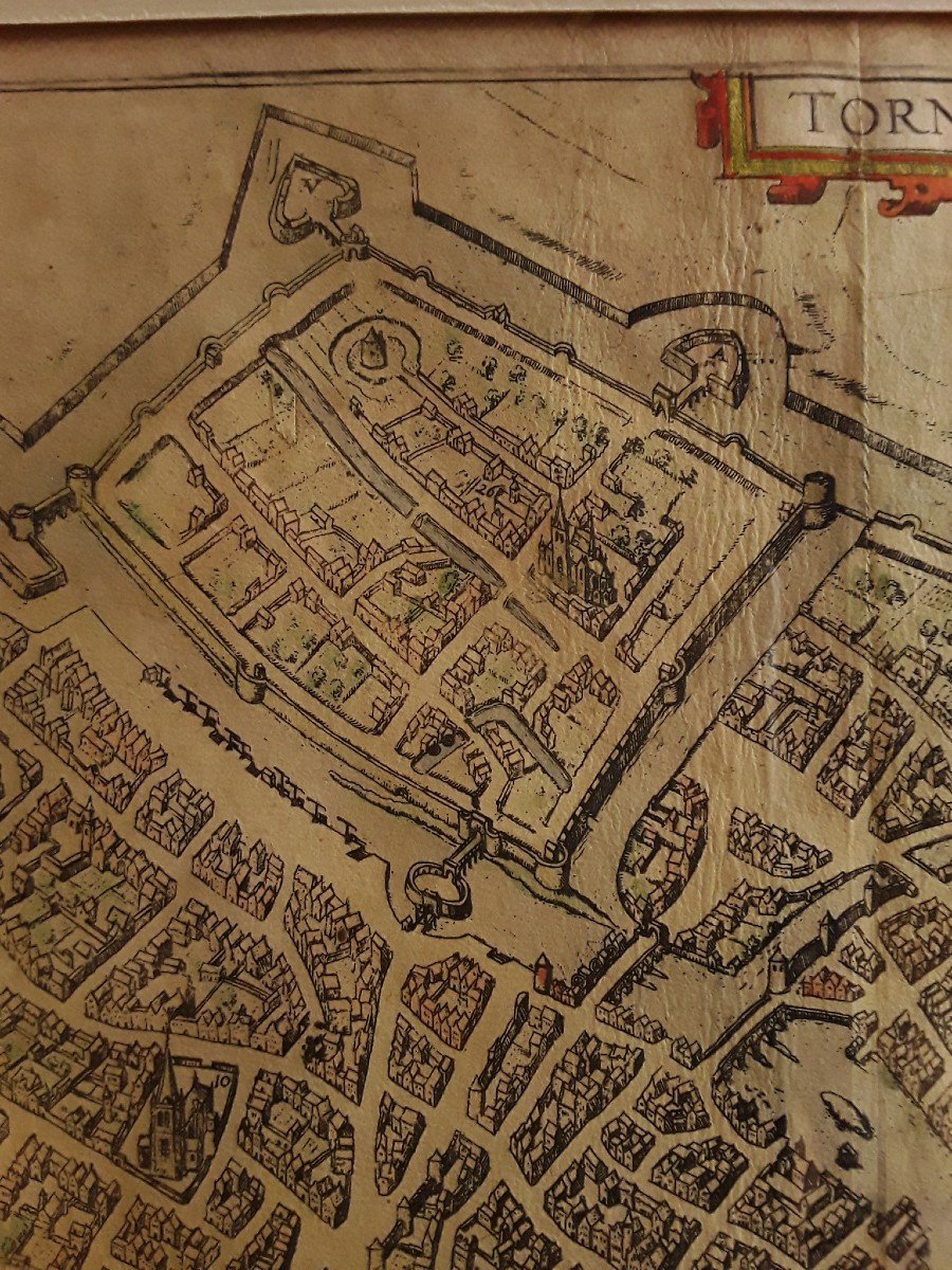 Plan De Tournai. 1588. Brown Et Hogenberg.-photo-3