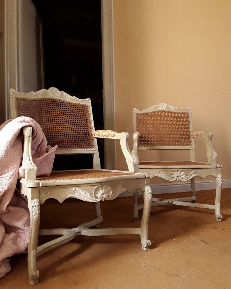 Pair Of Large Armchairs. Regency Style.