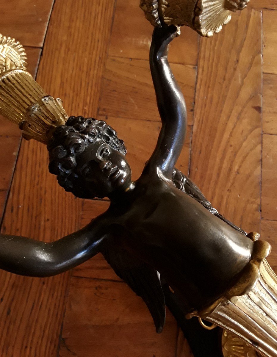 Pair Of Cherub Sconces.-photo-4