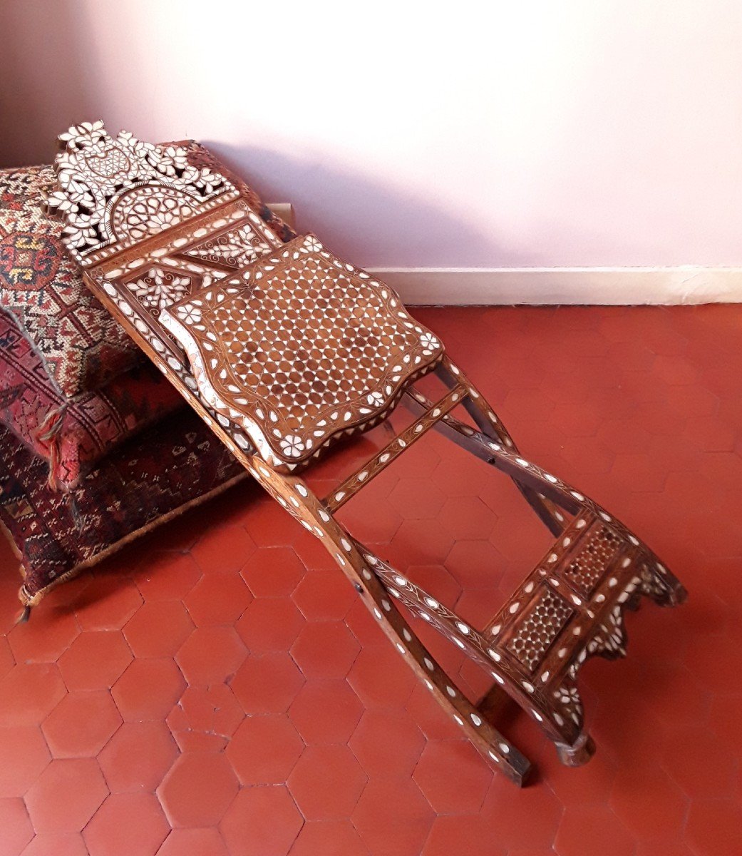 Folding Syrian Chair From The 19th Century.-photo-6