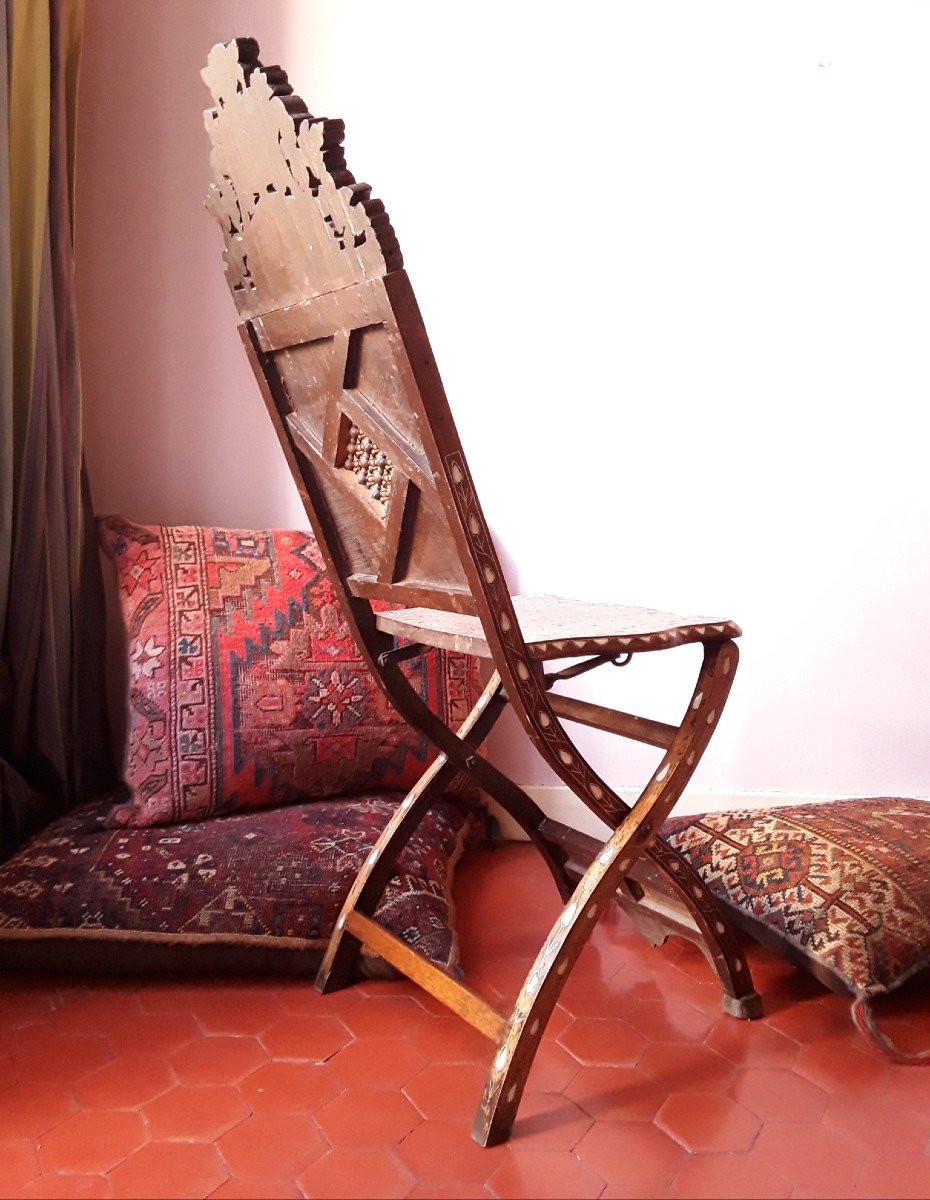 Folding Syrian Chair From The 19th Century.-photo-7