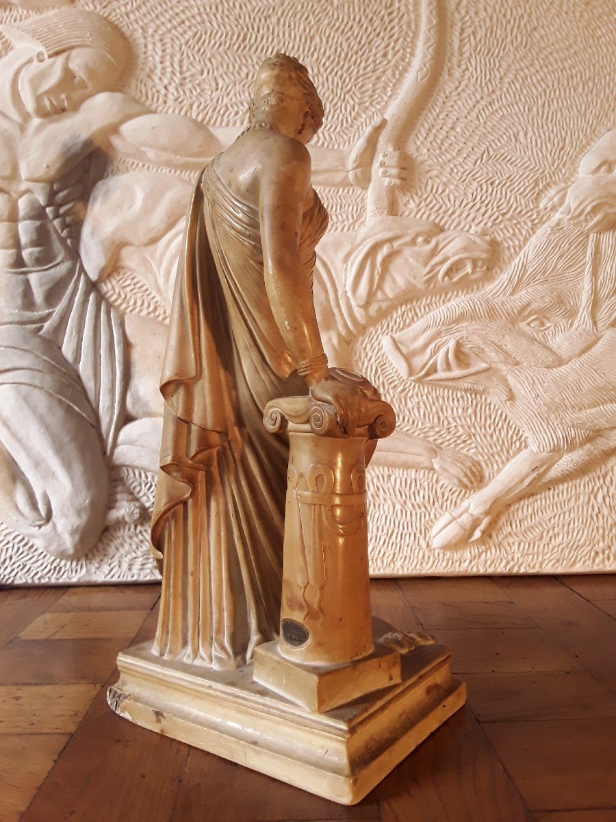 Original 19th Century Plaster. Sapho By J. Pradier. -photo-2