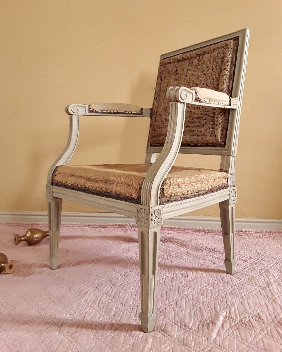 Fauteuil d'époque Louis XVI Estampillé Pillot.-photo-4