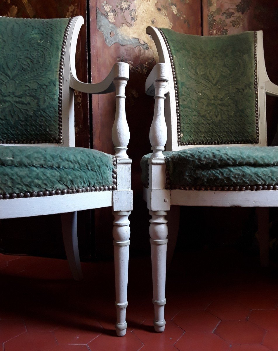 Pair Of Directoire Period Armchairs. -photo-3