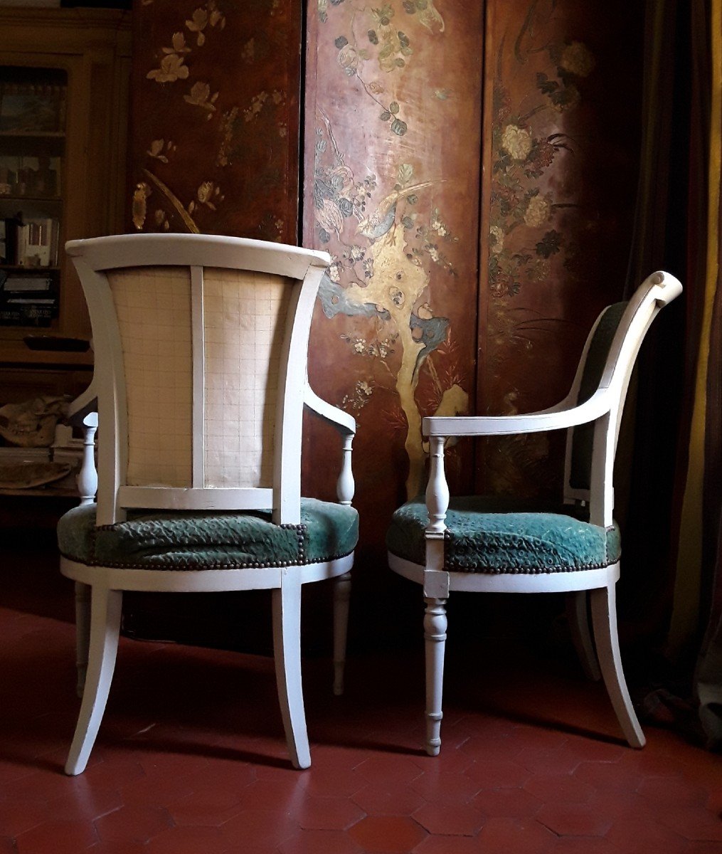 Pair Of Directoire Period Armchairs. -photo-4