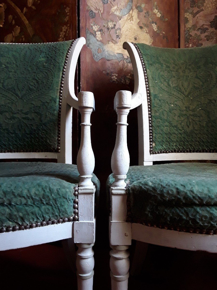 Pair Of Directoire Period Armchairs. -photo-2