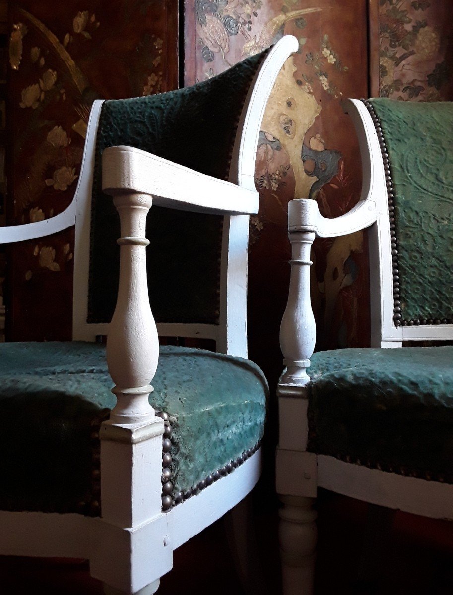 Pair Of Directoire Period Armchairs. -photo-4