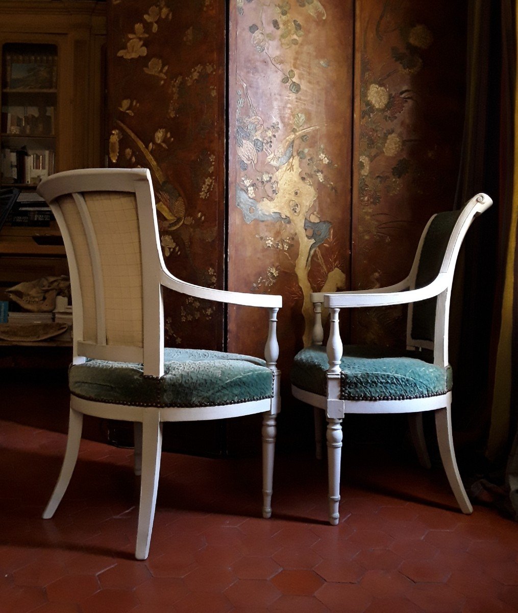 Pair Of Directoire Period Armchairs. -photo-7