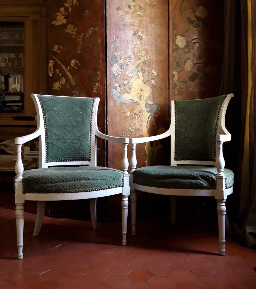 Pair Of Directoire Period Armchairs. -photo-8