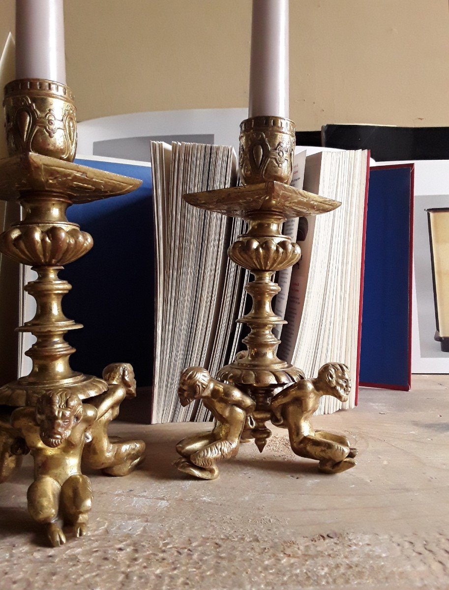 Pair Of “slave” Candlesticks.-photo-1