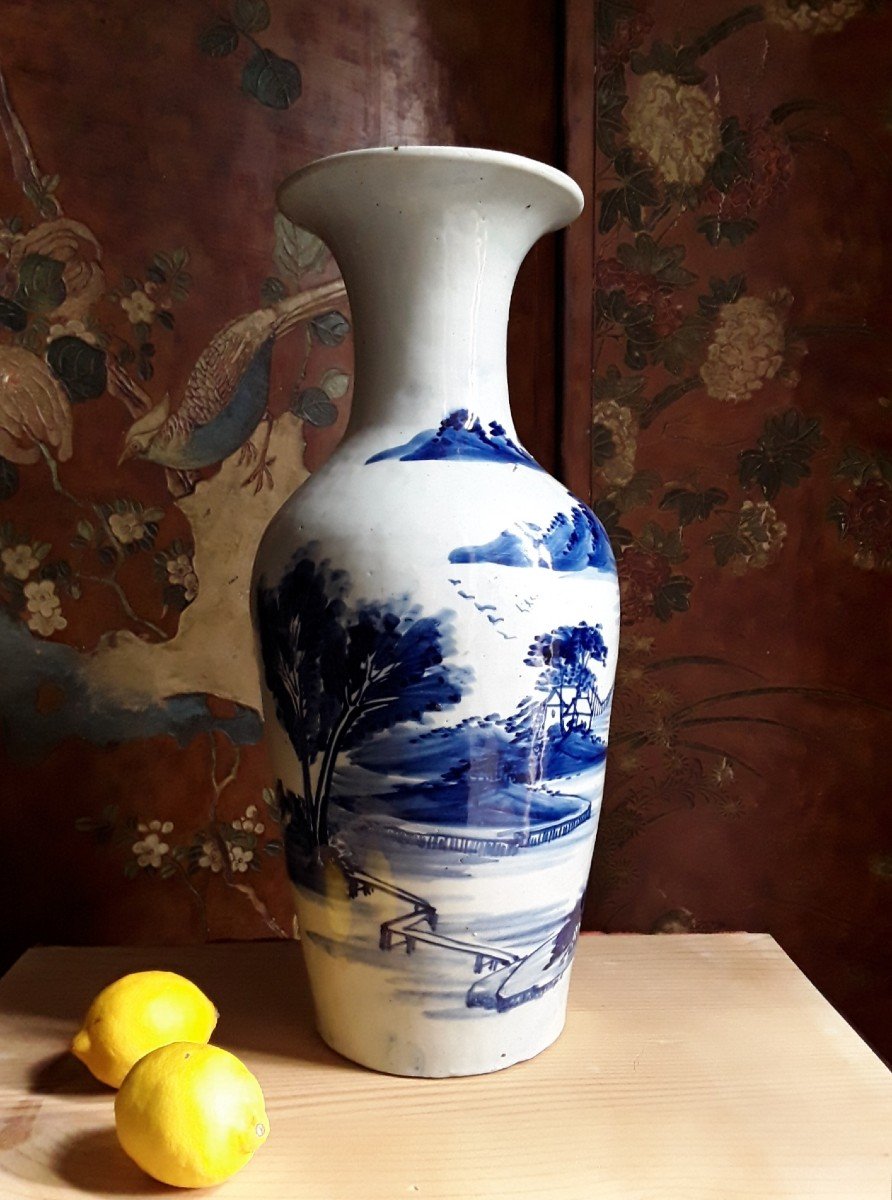 Grand Vase En Porcelaine De Chine. -photo-3