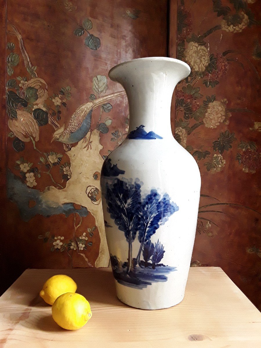 Grand Vase En Porcelaine De Chine. -photo-4