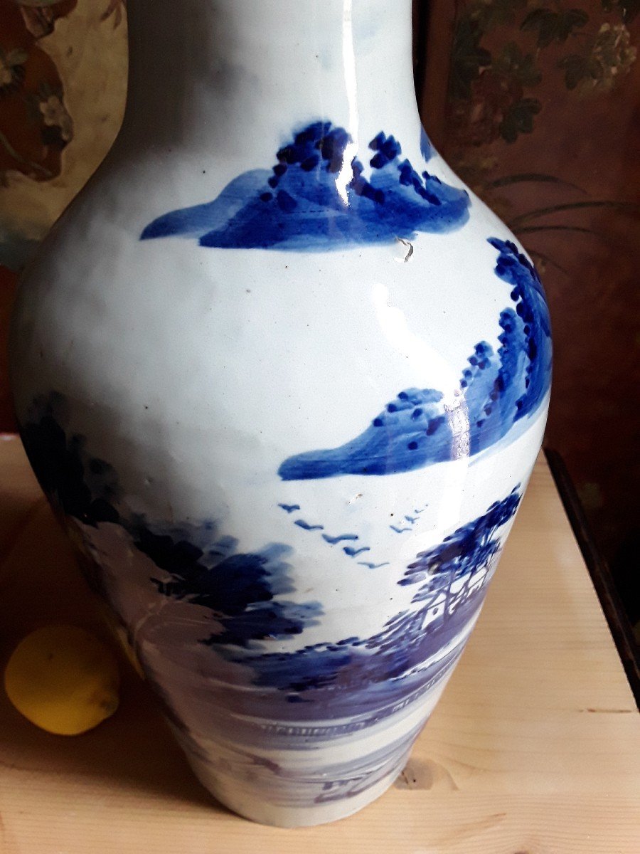 Grand Vase En Porcelaine De Chine. -photo-1