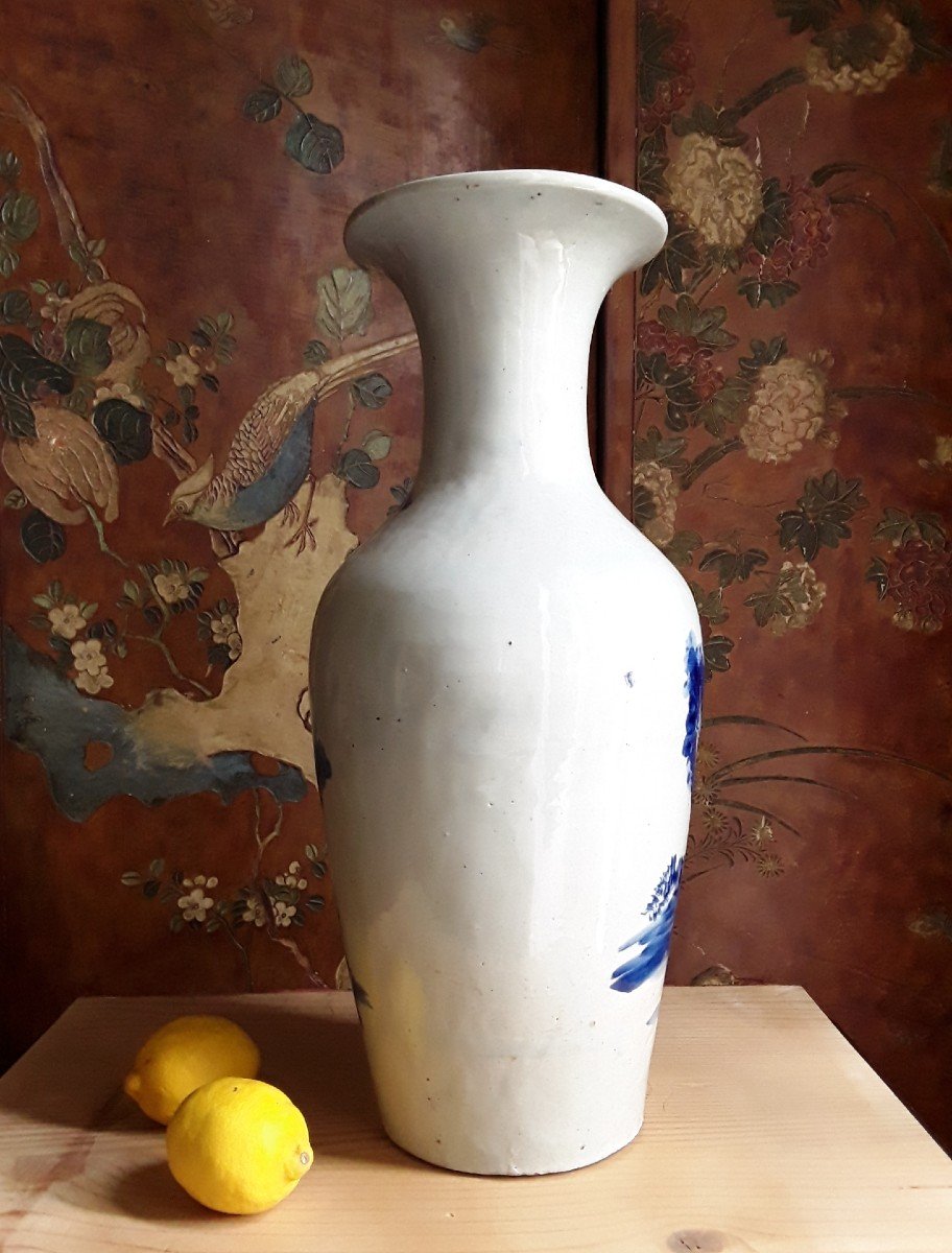 Grand Vase En Porcelaine De Chine. -photo-2