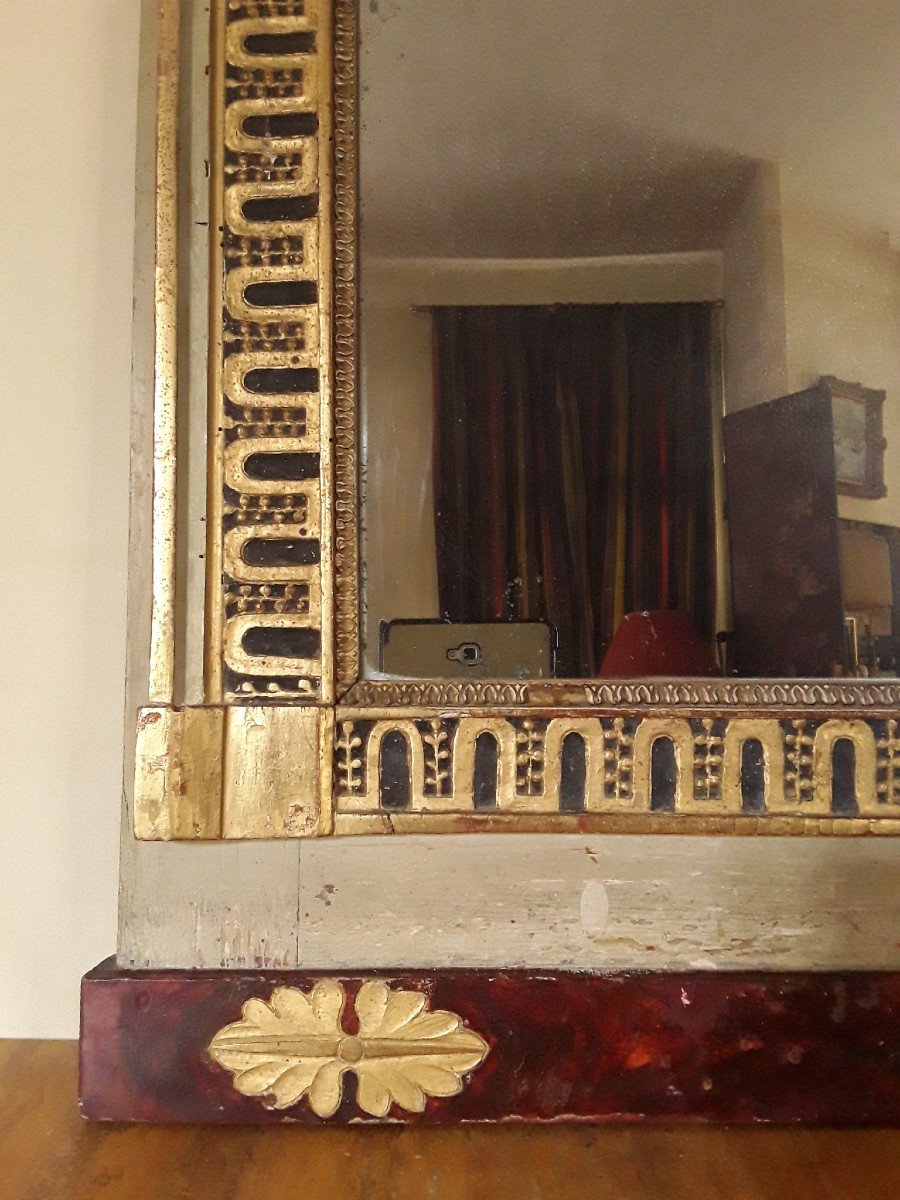 Neo Classic Mirror In Gilded Wood. -photo-4