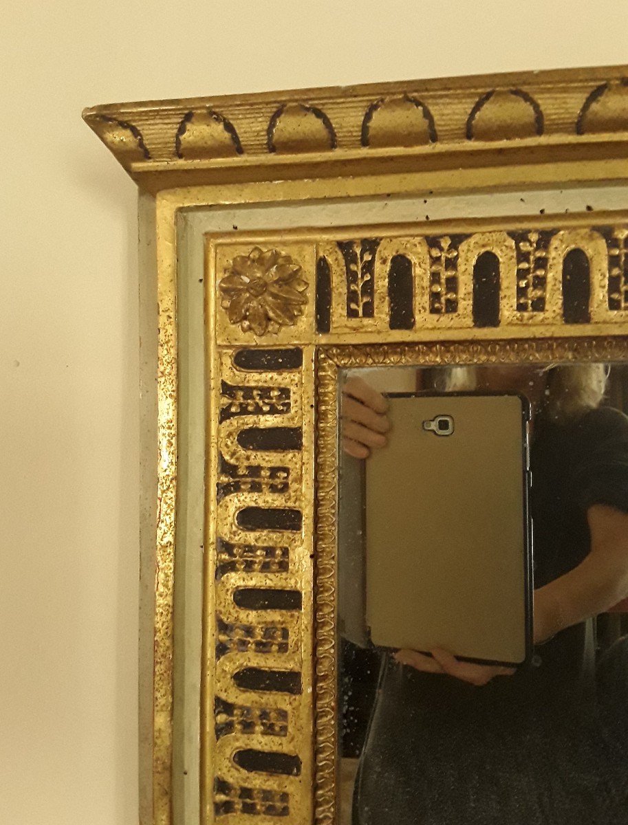 Neo Classic Mirror In Gilded Wood. -photo-2