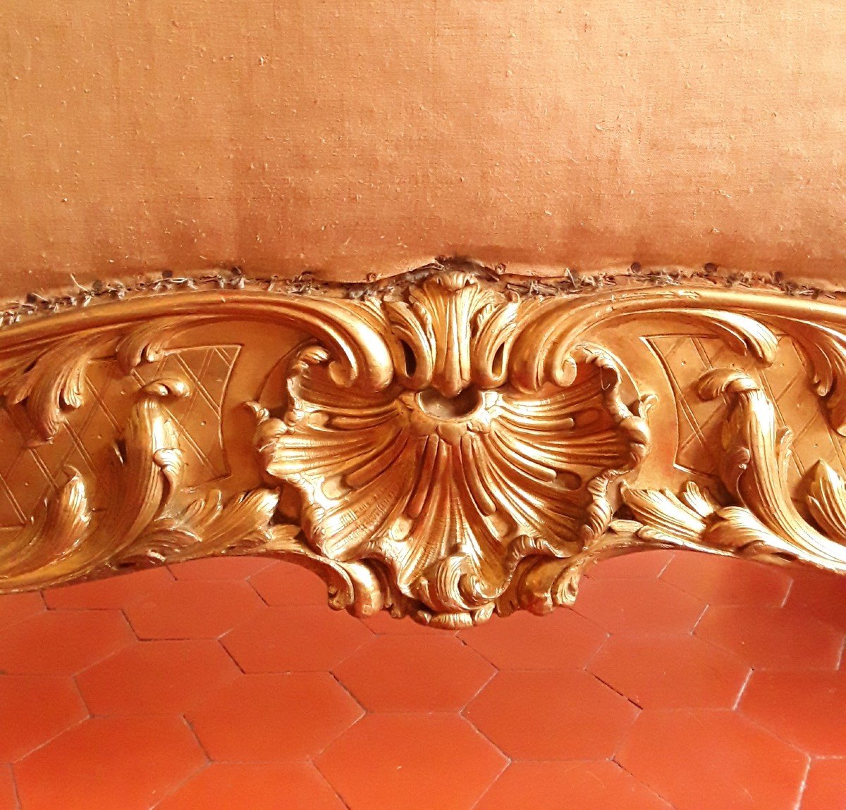 Gilded Wooden Bed. Stamped Leys In Paris. -photo-3