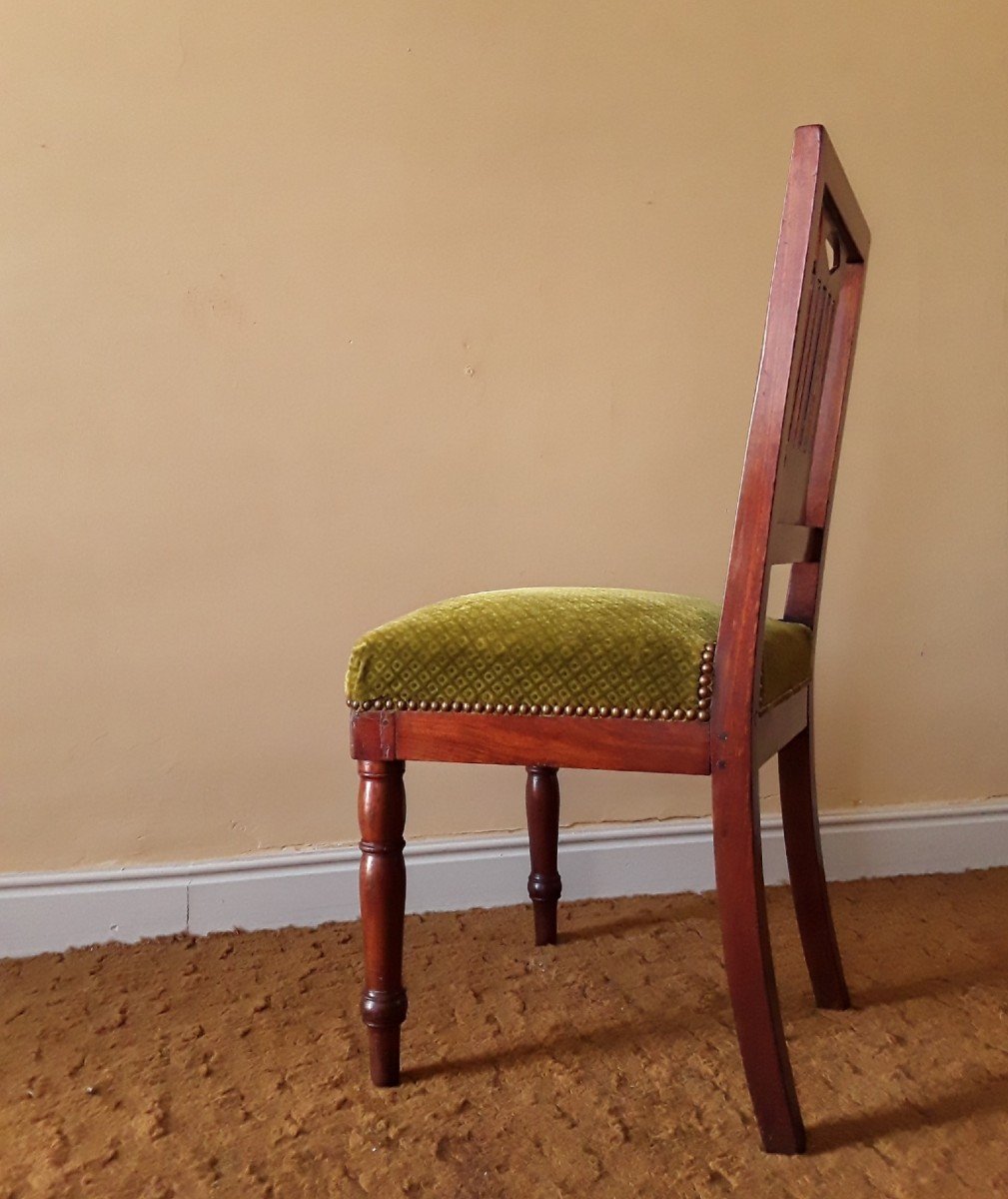 Pair Of Empire Period Chairs Stamped Bellangé. -photo-1