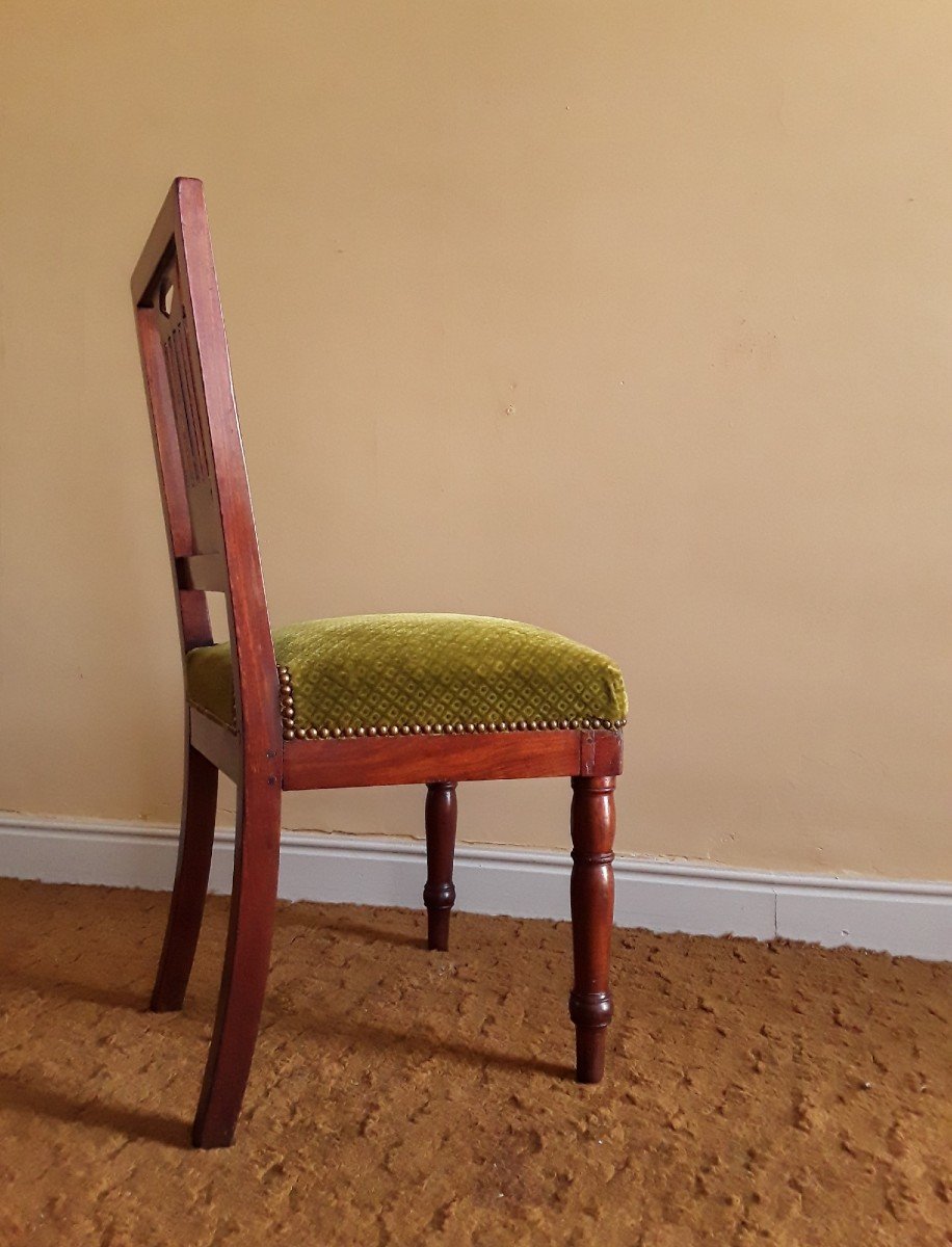 Pair Of Empire Period Chairs Stamped Bellangé. -photo-2