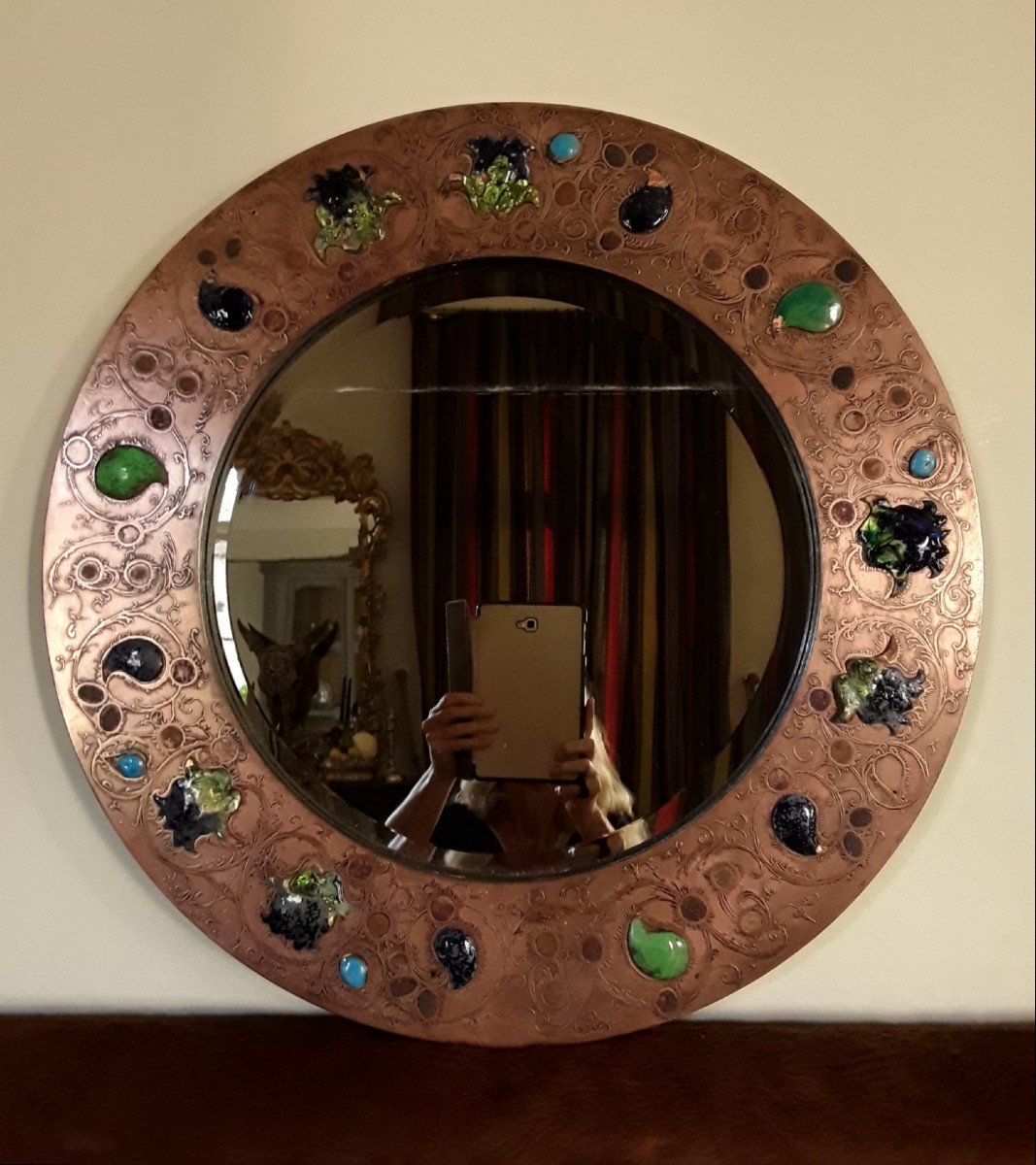 Important Circular Mirror From The 70's. (diameter 65 Cm).