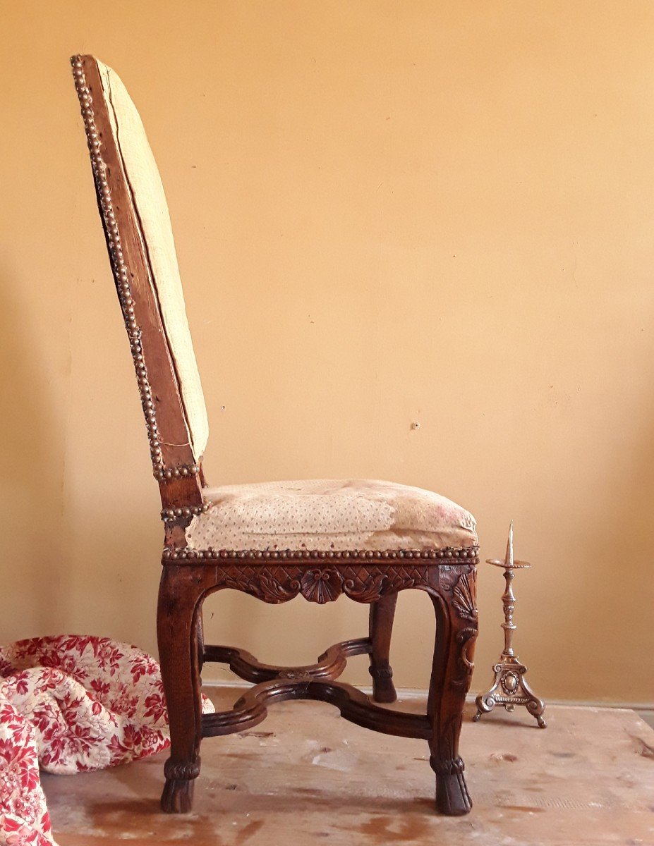 Chaise Armoiriée d'époque Louis XIV. -photo-1