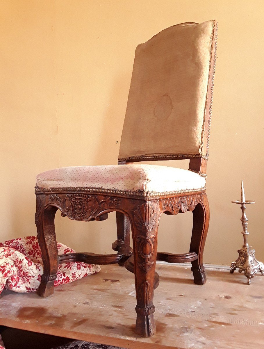 Chaise Armoiriée d'époque Louis XIV. -photo-7