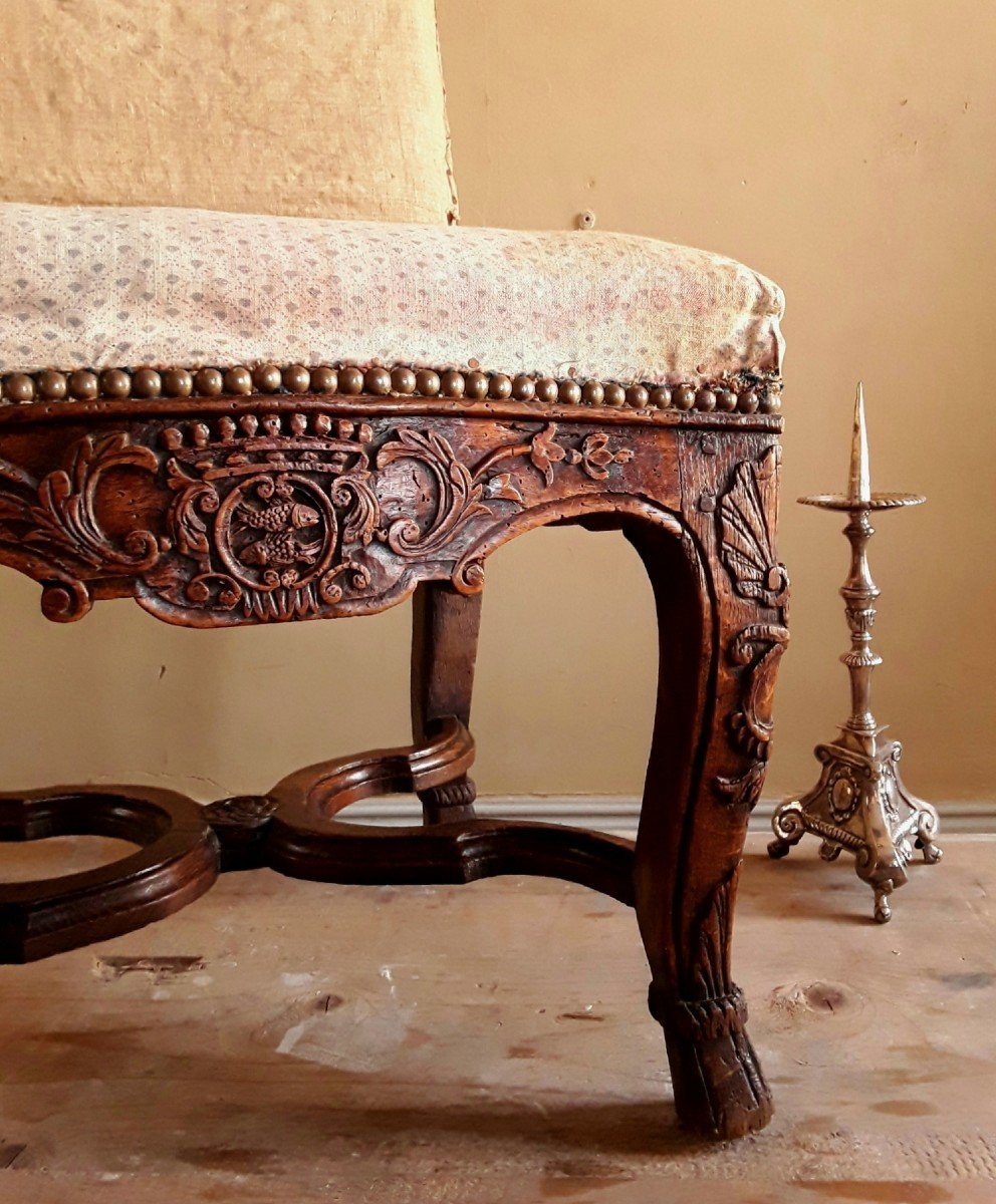 Chaise Armoiriée d'époque Louis XIV. 